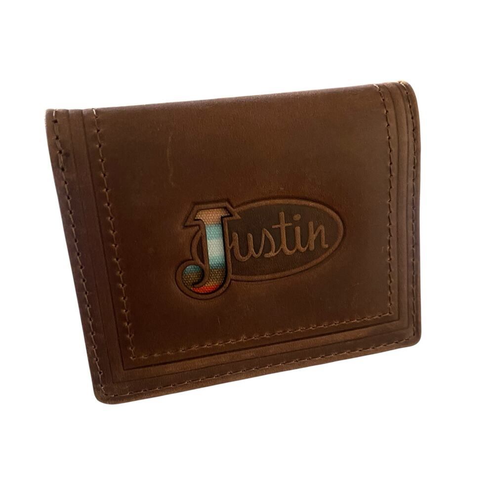 NWT Men’s JUSTIN Front Pocket Genuine Leather Brown RFID Card Wallet 2122825W7